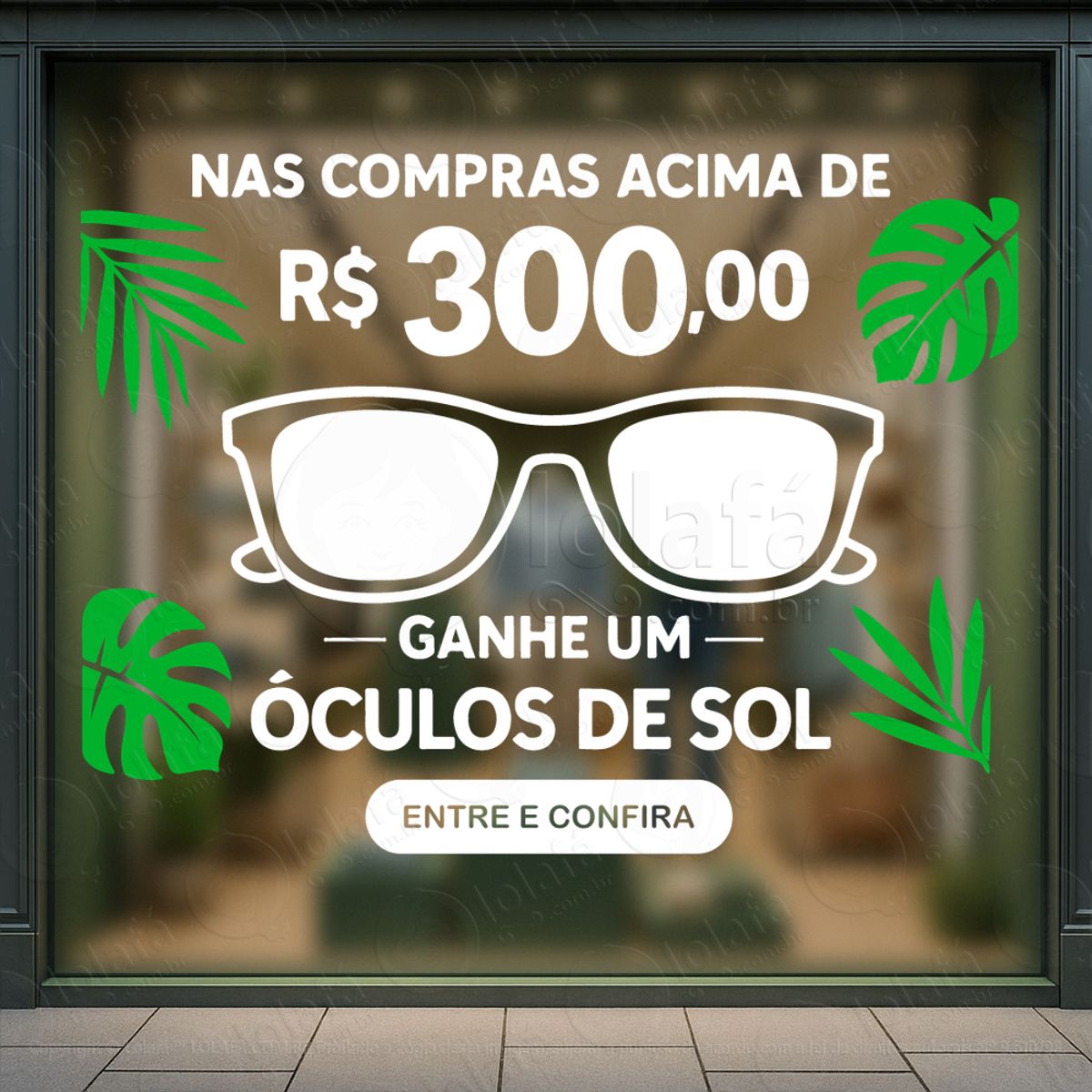 torne o fluxo mais consistente adesivos para vitrine Ótica mod:481