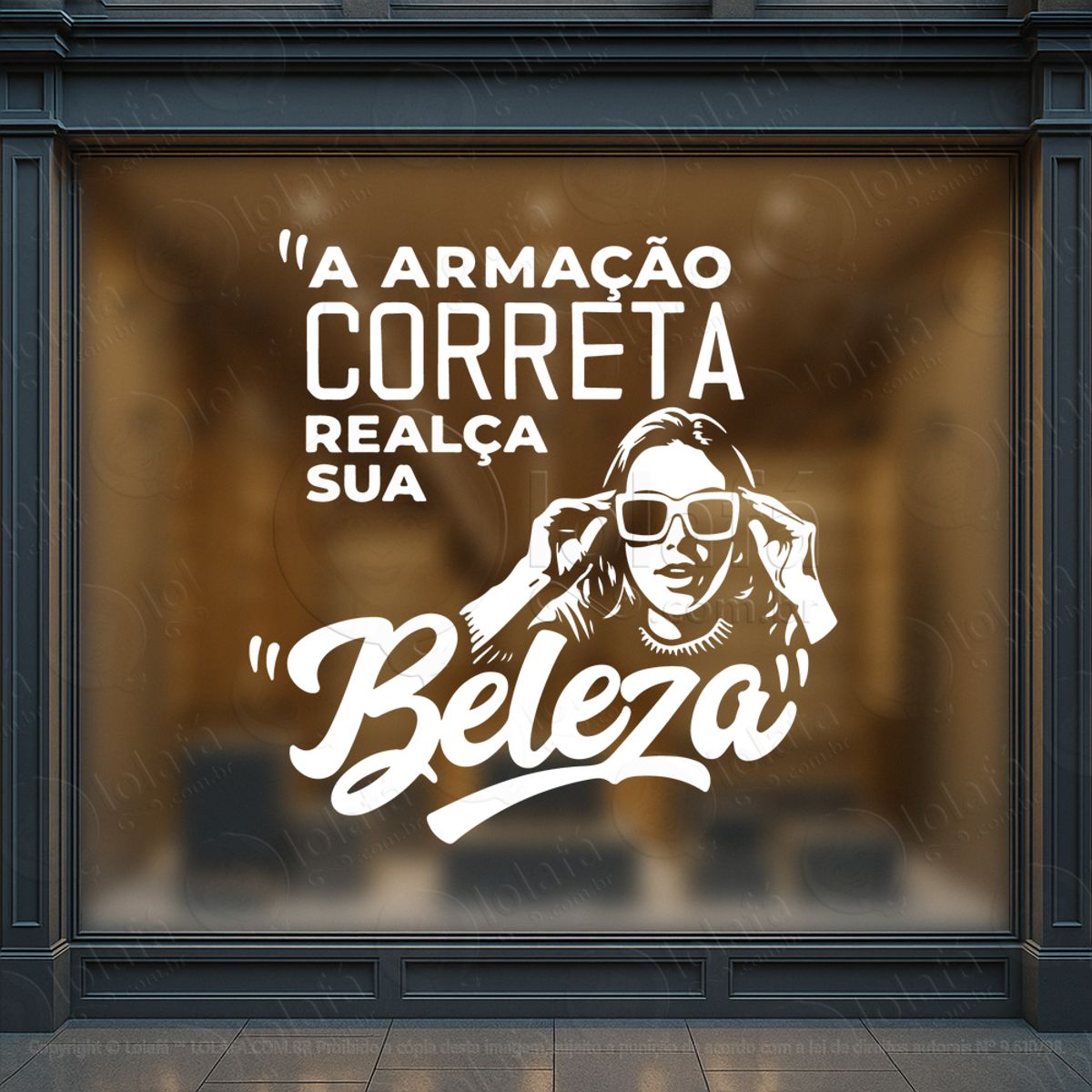 elegância que impulsiona adesivos para vitrine Ótica mod:484