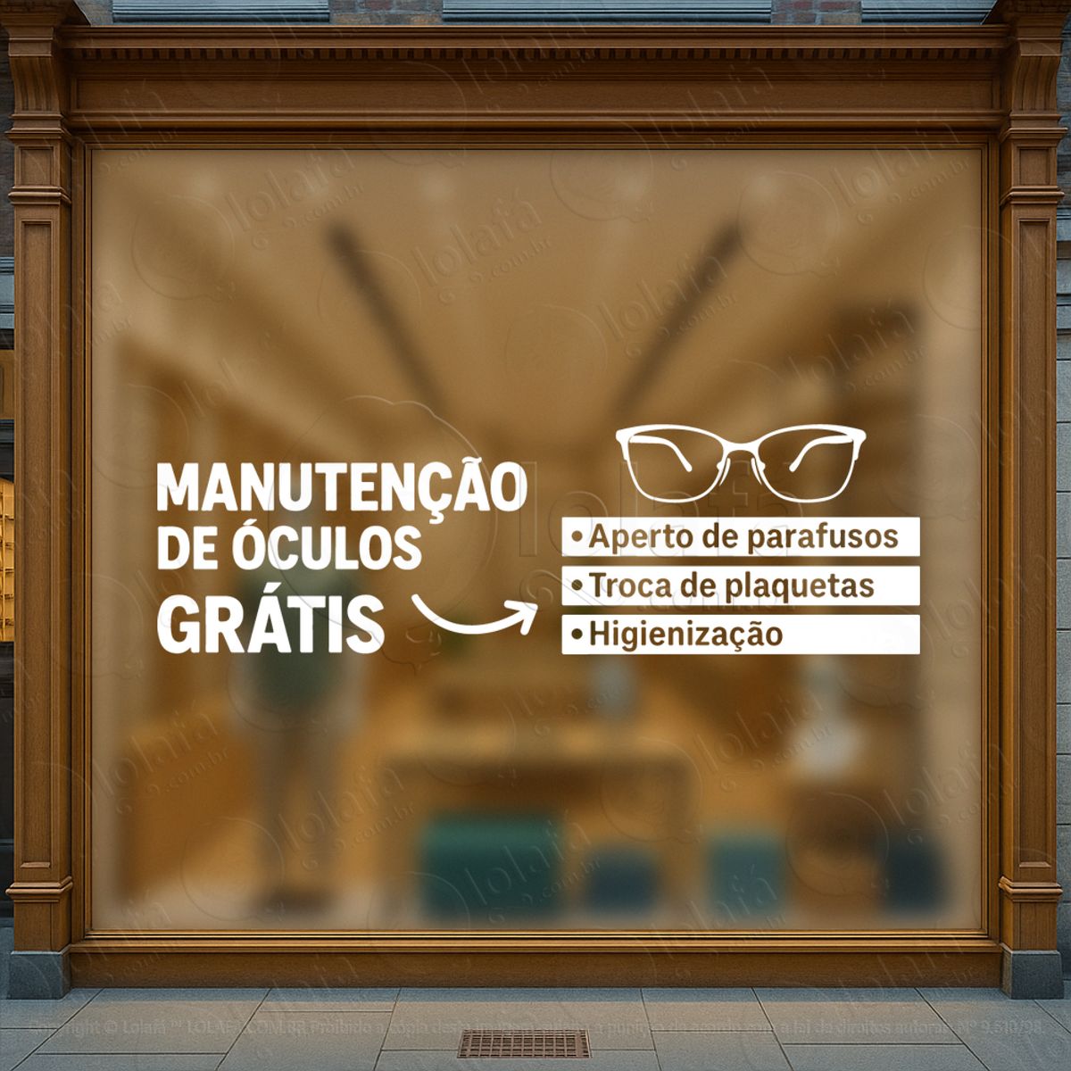 Vitrine Pronta Para Vender Adesivos Para Vitrine Ótica Mod:491