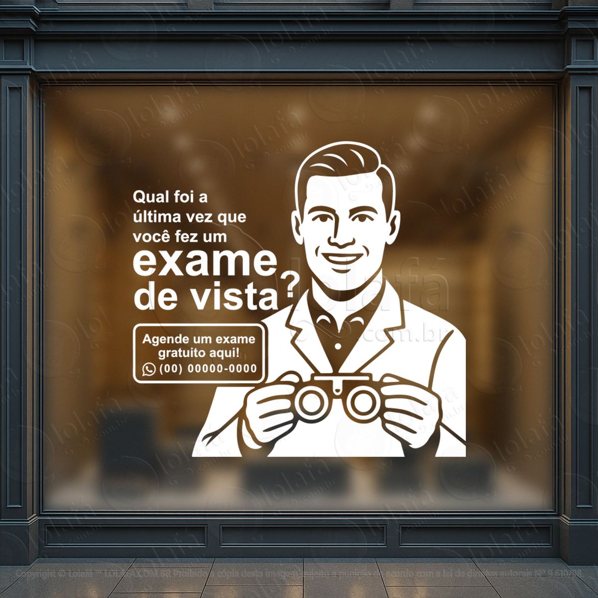 Simples, Direto, Eficaz Adesivos Para Vitrine Ótica Mod:498