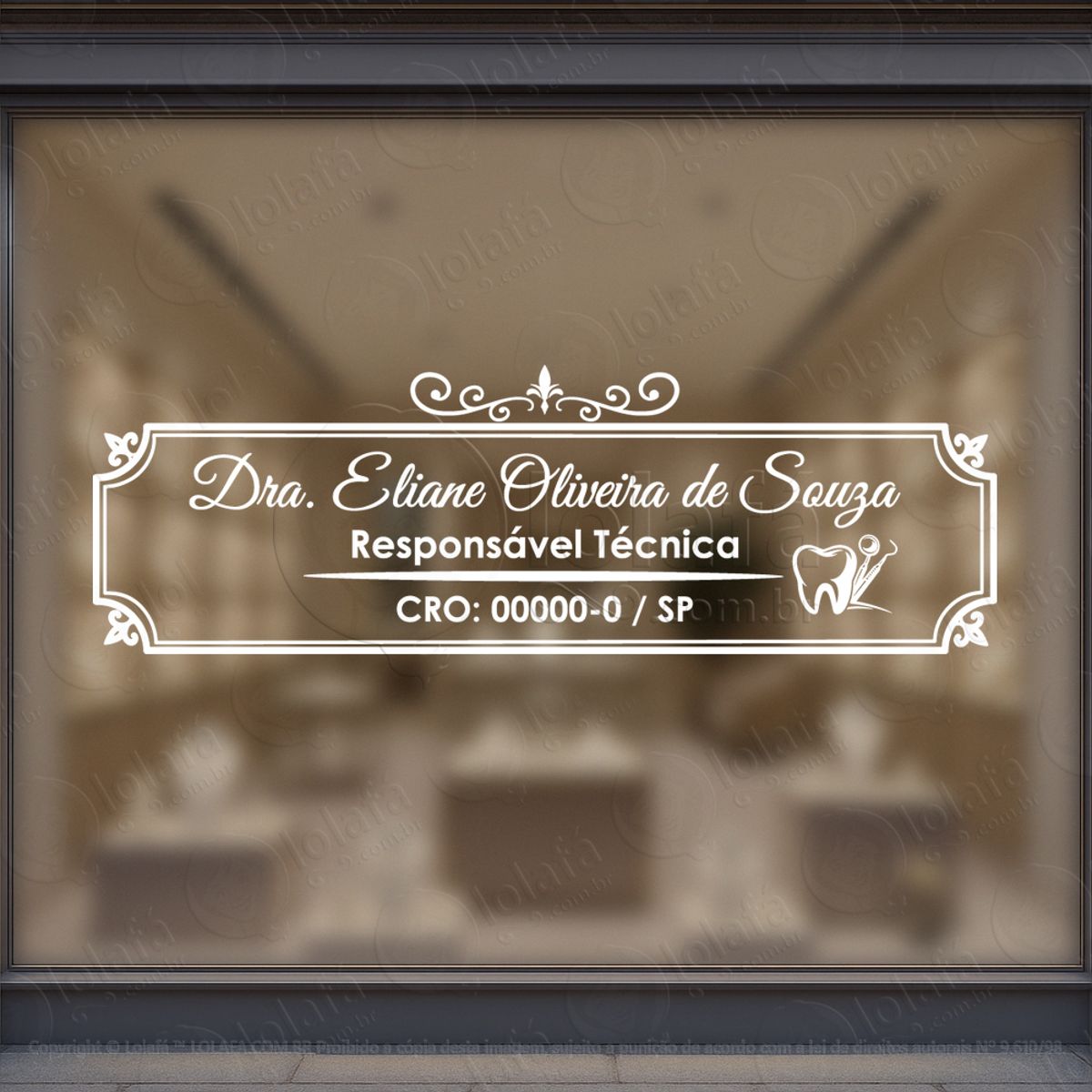 Odontologia Nome e Formação Adesivos Para Vitrine Mod:515