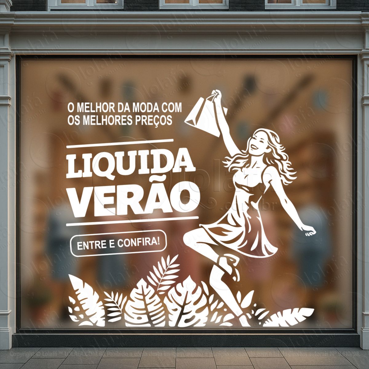 O Melhor da Moda Liquida Verão Adesivos Para Vitrine Primavera Verão Mod:521