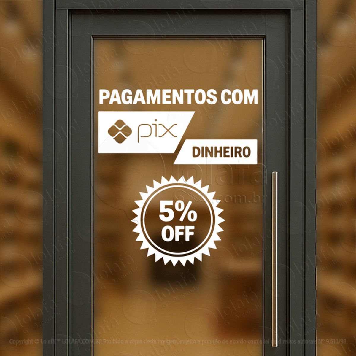 frase formas de pagamento desconto adesivos para vitrine mod:533