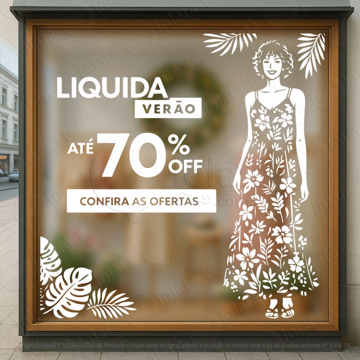 Frase Liquida Verão Adesivos Para Vitrine Primavera Verão Mod:543