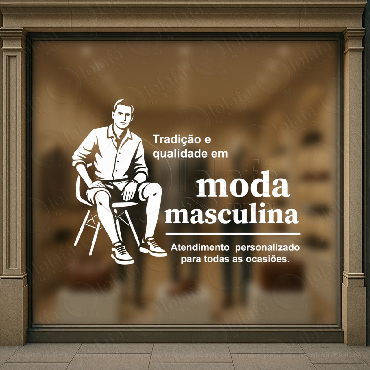 moda masculina loja adesivos para vitrine mod:550