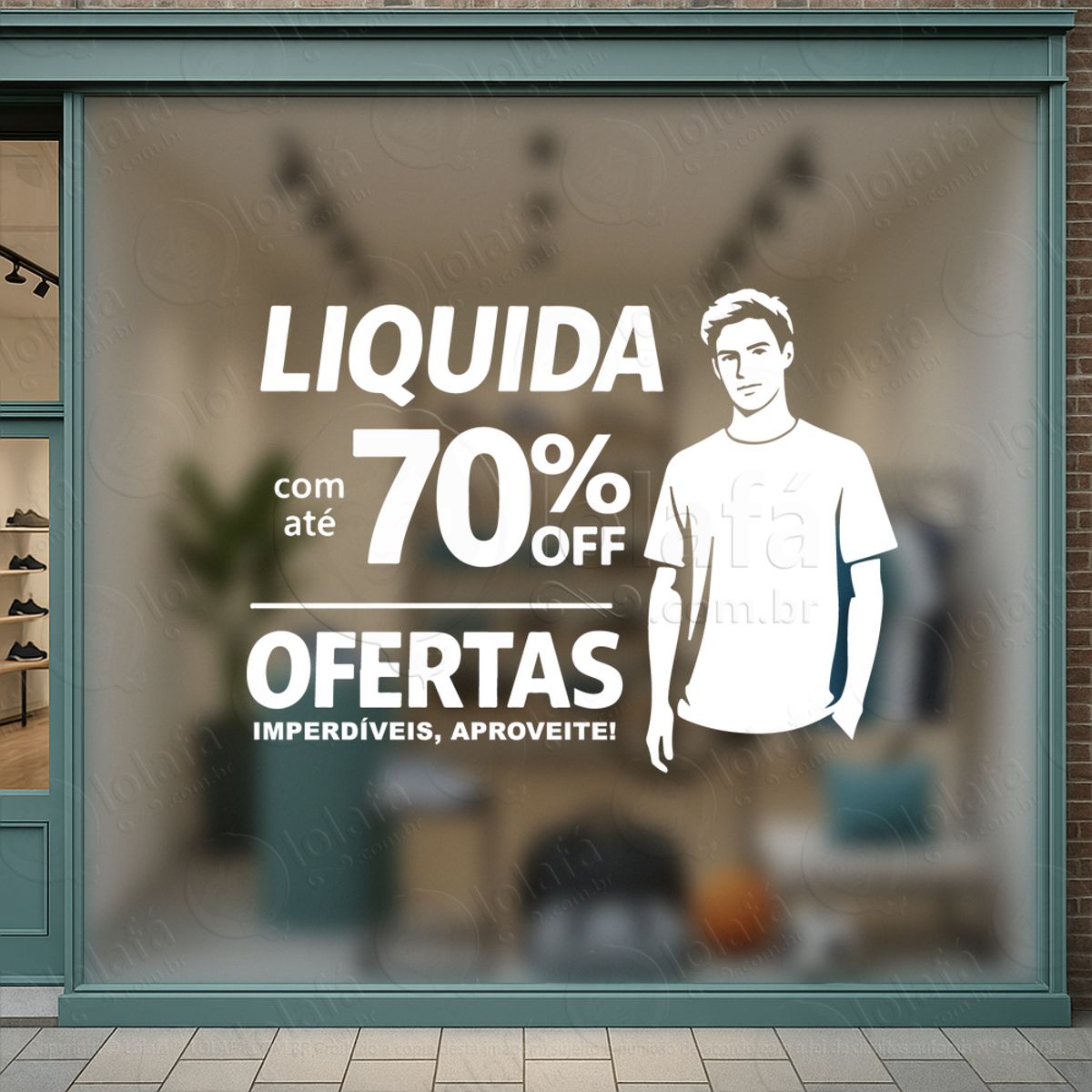 liquida ofertas loja masculina adesivos para vitrine mod:551