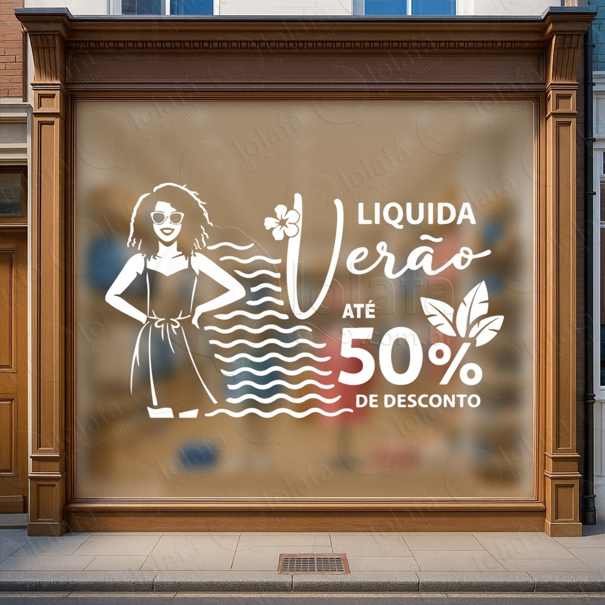 liquida verão descontos loja adesivos para vitrine primavera verão mod:552
