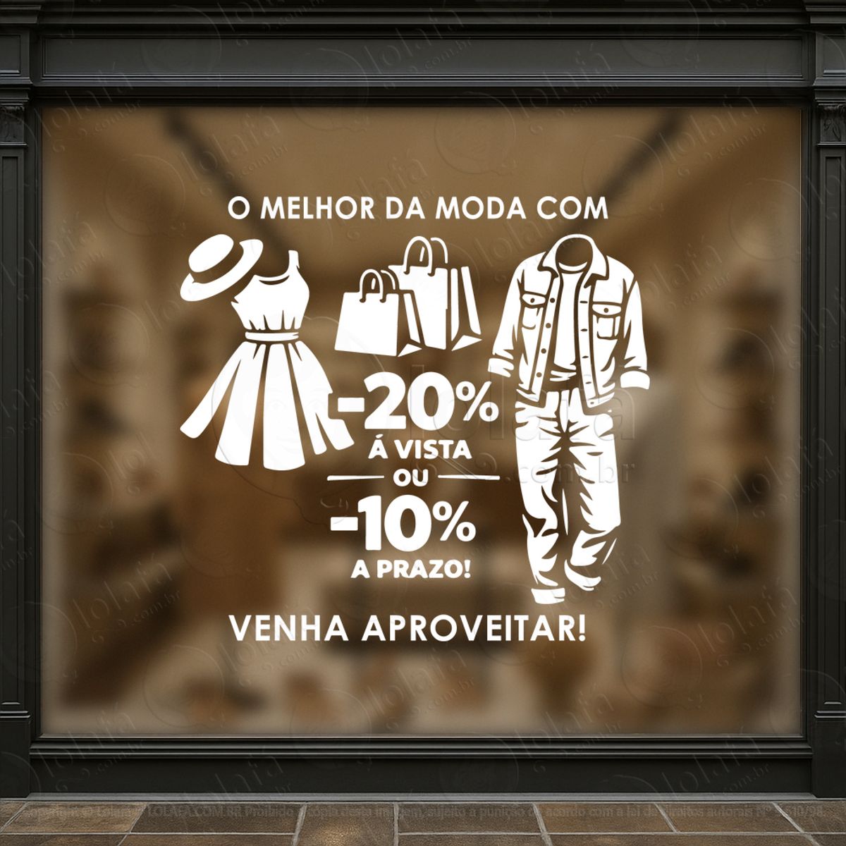 o melhor da moda descontos loja adesivos para vitrine mod:554
