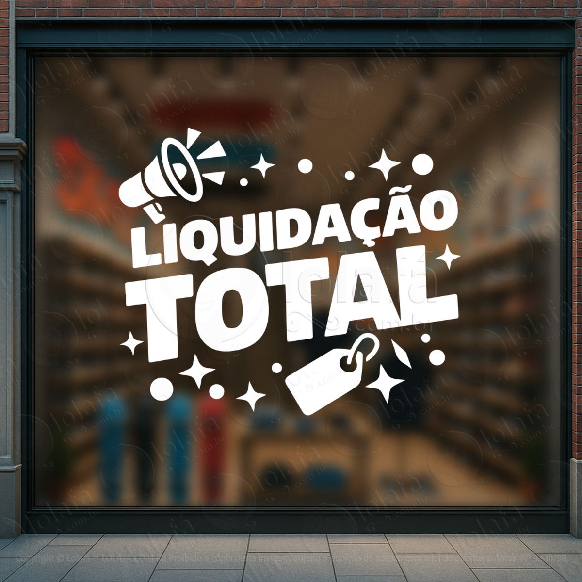 frase liquidação total loja adesivos para vitrine mod:559