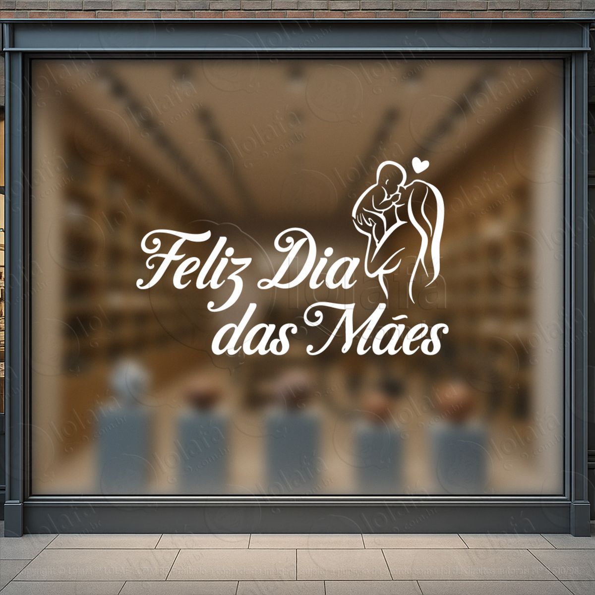 Feliz Dia Das Mães Decoração Loja Adesivos Para Vitrine Dia Das Mães Mod:566
