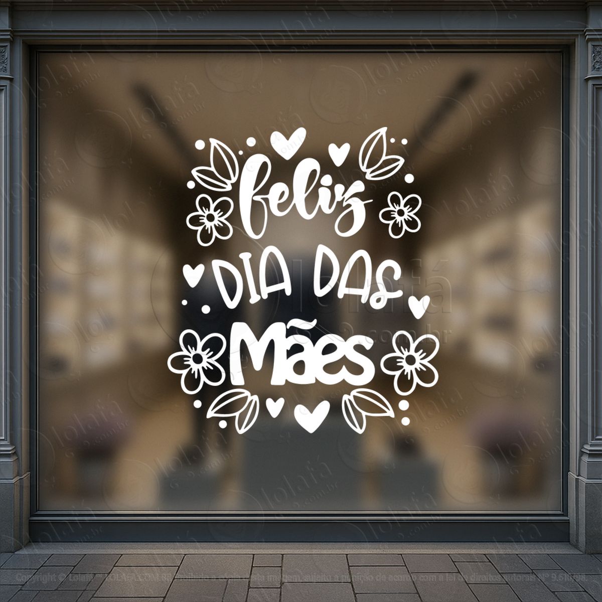 Feliz Dia Das Mães Decoração Loja Adesivos Para Vitrine Dia Das Mães Mod:568