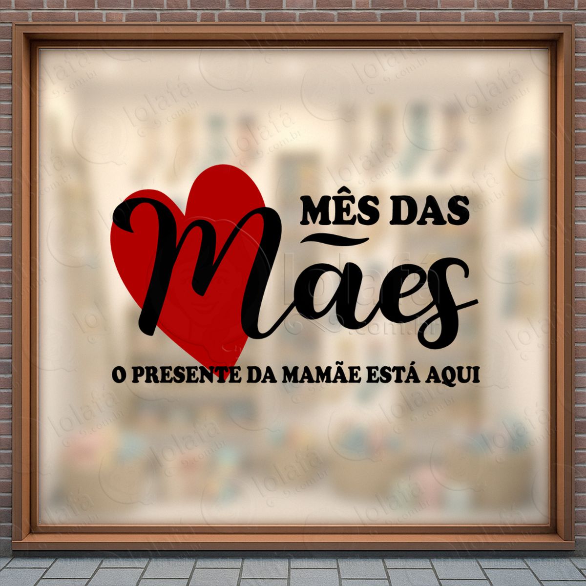 o presente da mamãe está aqui adesivos para vitrine dia das mães mod:574
