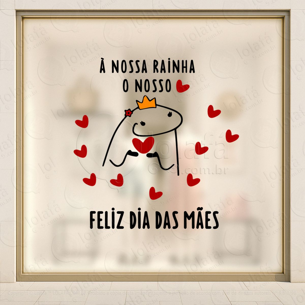 À nossa rainha decoração loja adesivos para vitrine dia das mães mod:577