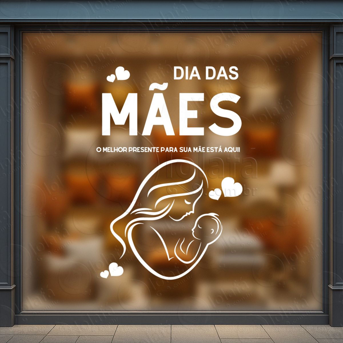 O Melhor Presente Está Aqui Adesivos Para Vitrine Dia Das Mães Mod:581