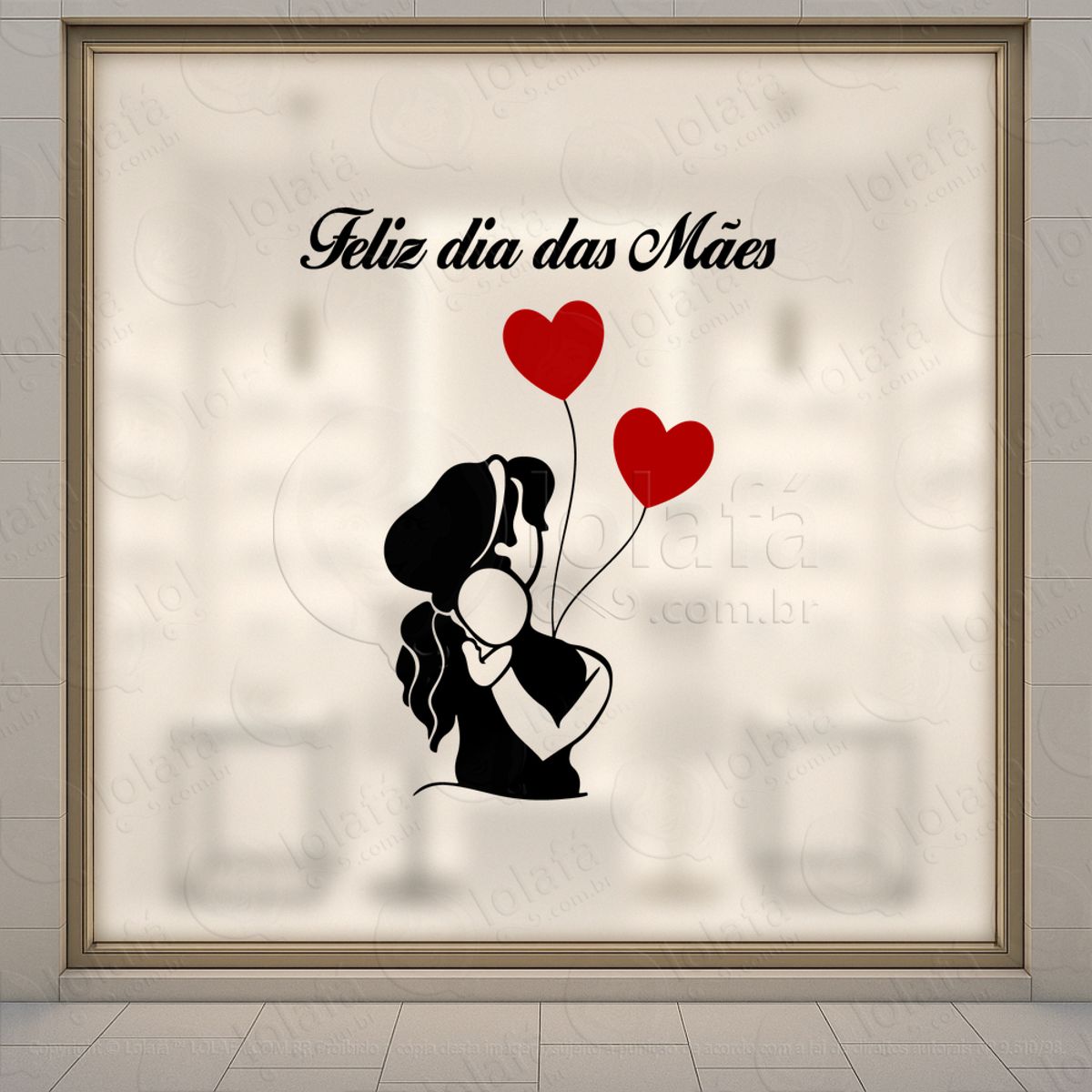 Feliz Dia Das Mães Decoração Loja Adesivos Para Vitrine Dia Das Mães Mod:582