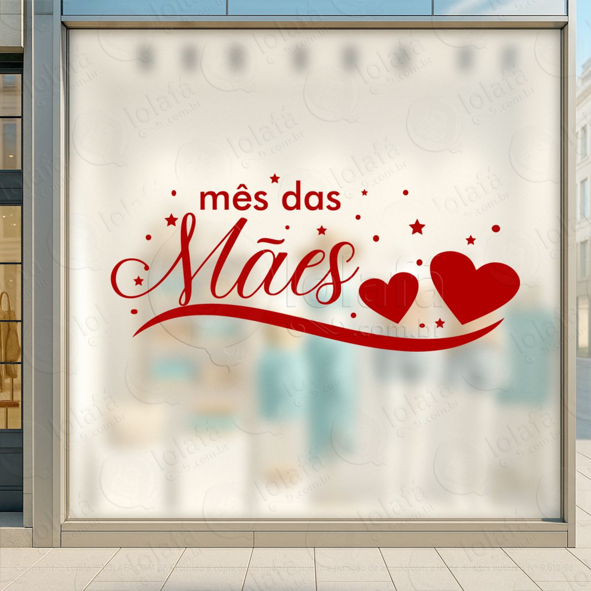 mês das mães decoração loja adesivos para vitrine dia das mães mod:583