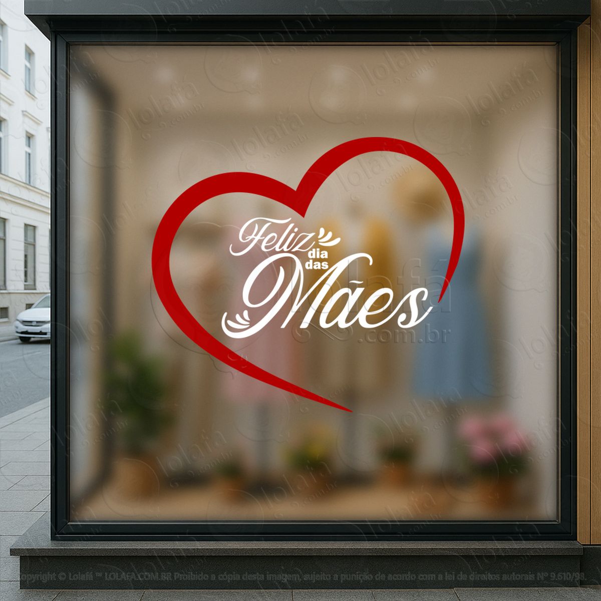 feliz dia das mães decoração loja adesivos para vitrine dia das mães mod:591