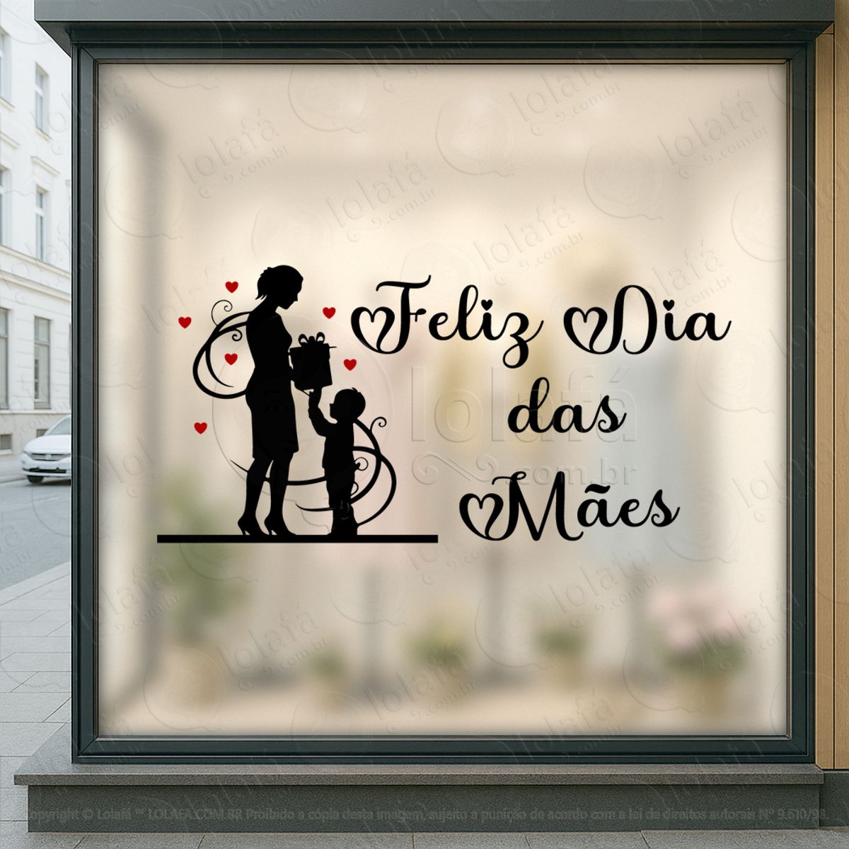 feliz dia das mães decoração loja adesivos para vitrine dia das mães mod:594