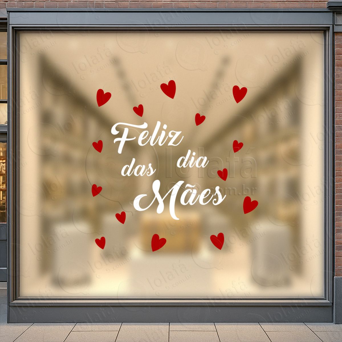 feliz dia das mães decoração loja adesivos para vitrine dia das mães mod:595