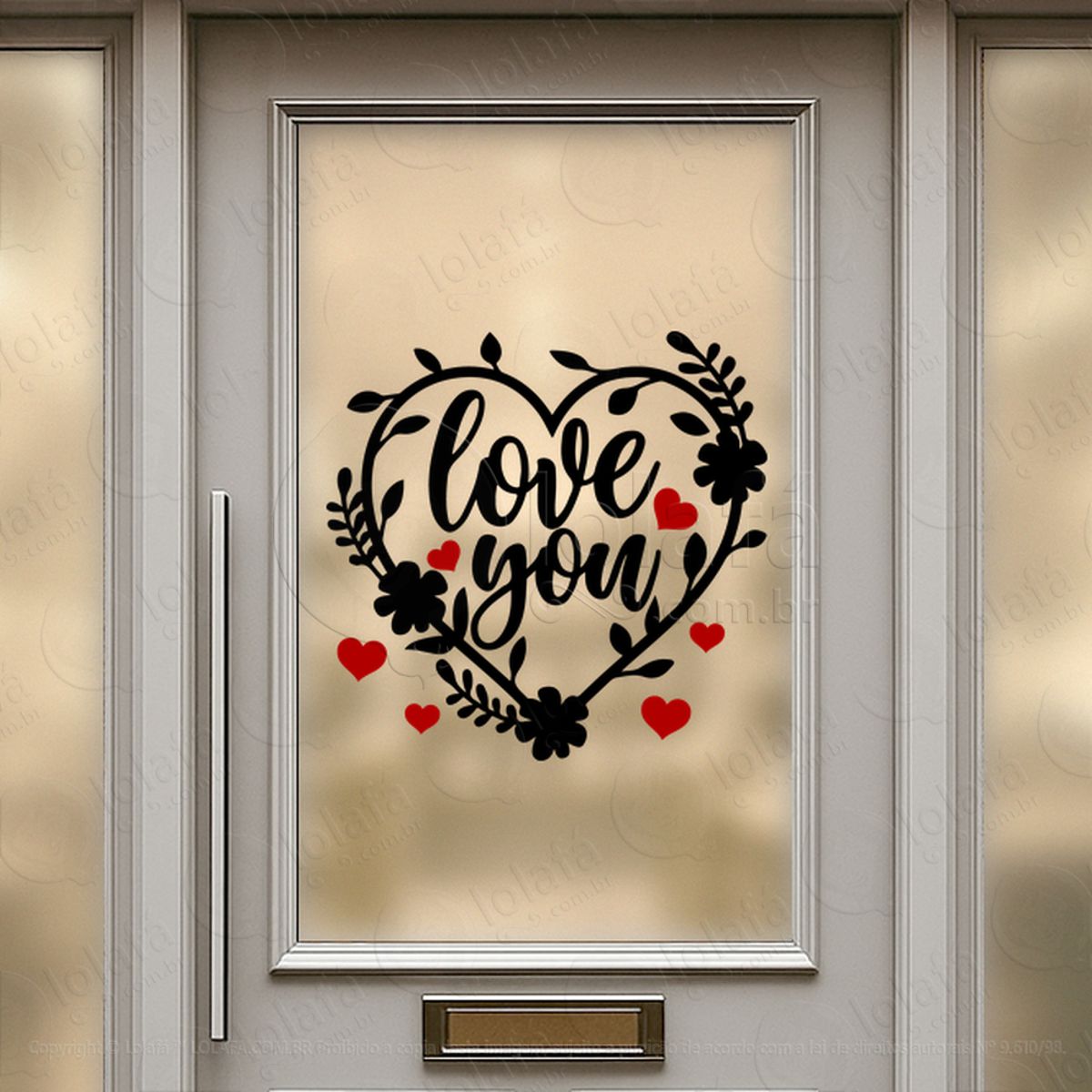 Love You Decoração Loja Adesivos Para Vitrine Dia Dos Namorados Mod:597