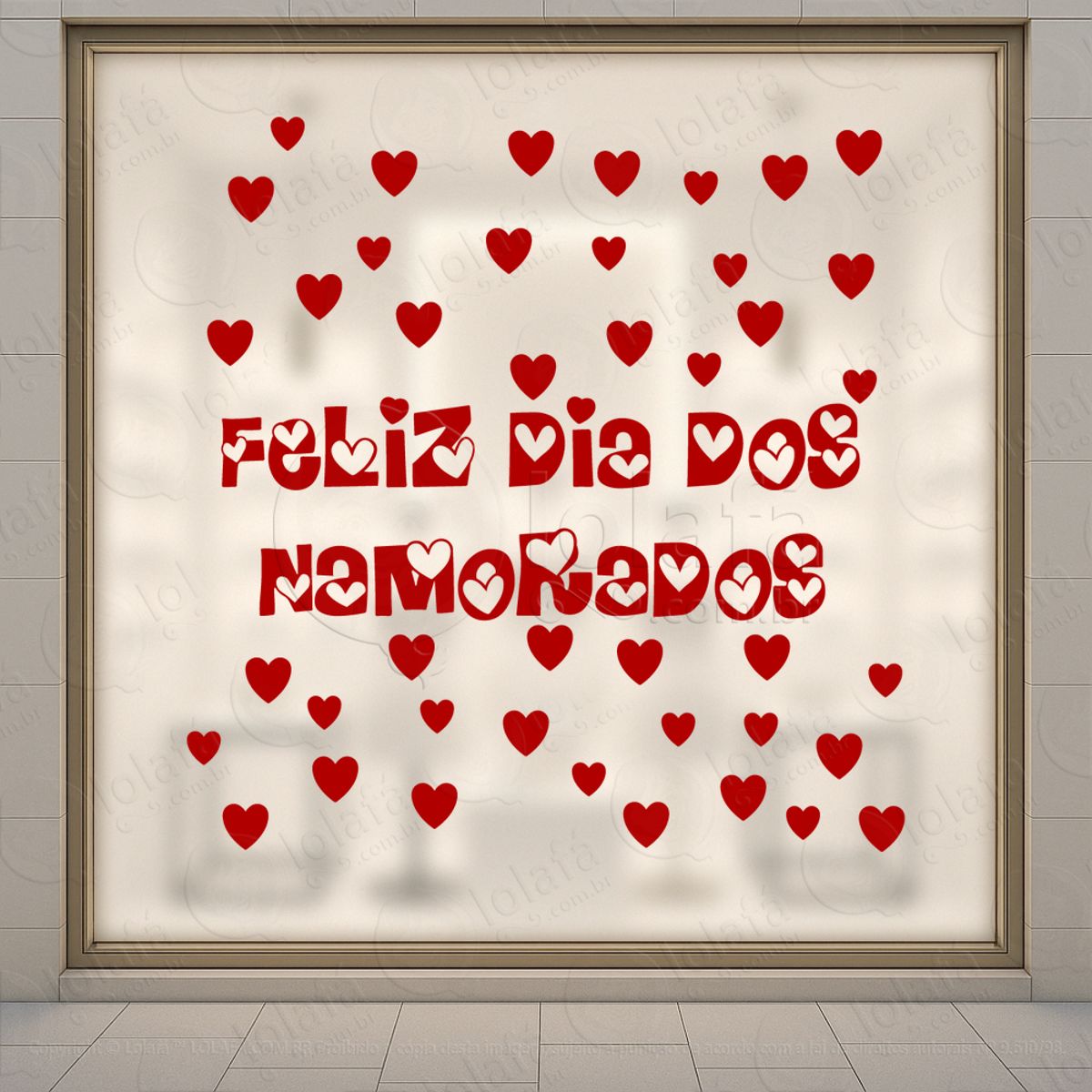 Feliz Dia Dos Namorados Decoração Loja Adesivos Para Vitrine Dia Dos Namorados Mod:602