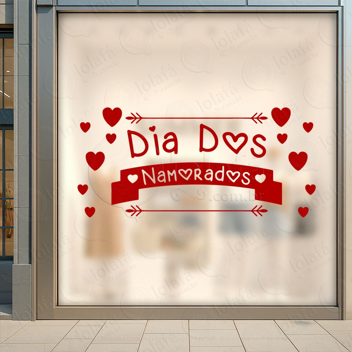 Dia Dos Namorados Decoração Loja Adesivos Para Vitrine Dia Dos Namorados Mod:605