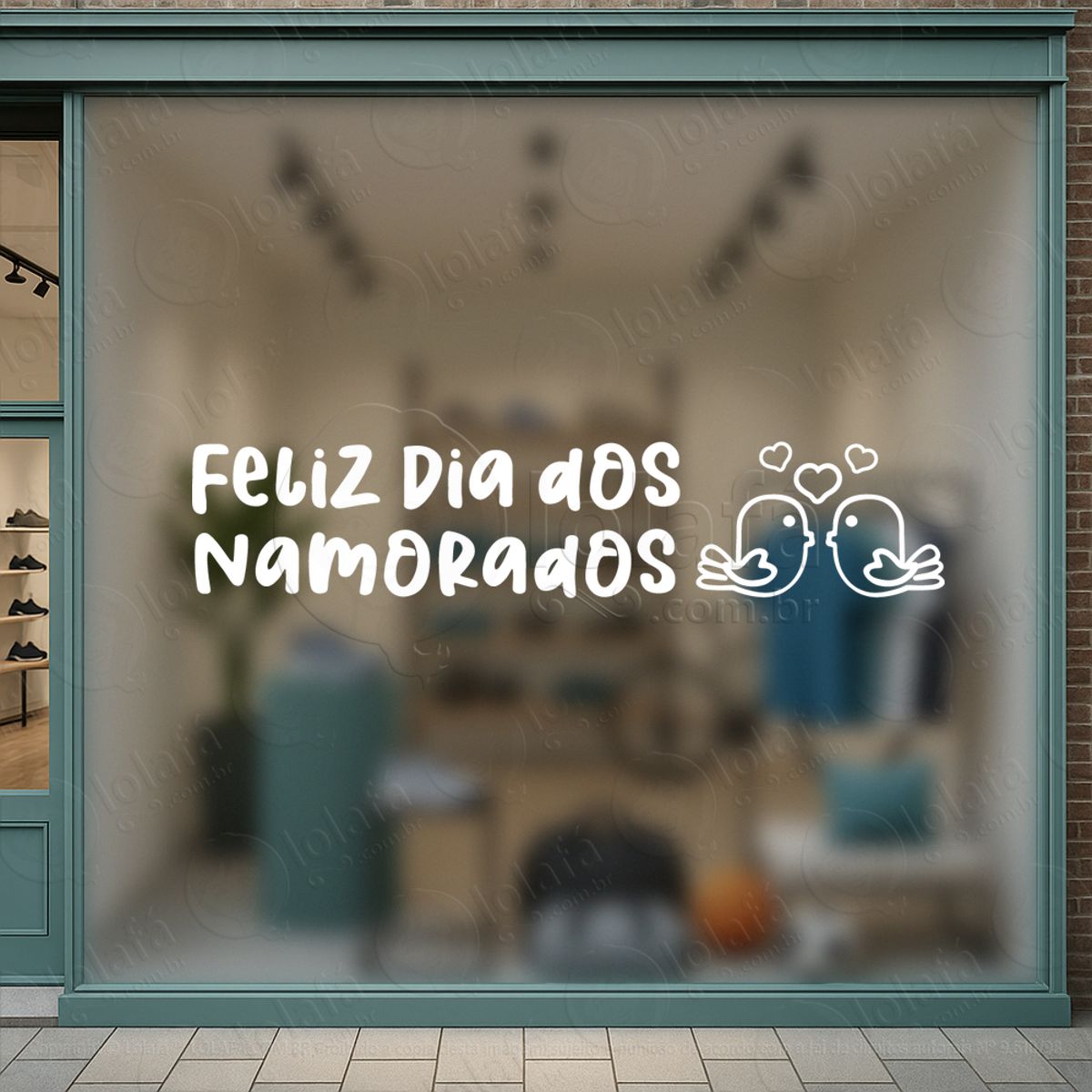 Feliz Dia Dos Namorados Decoração Loja Adesivos Para Vitrine Dia Dos Namorados Mod:607