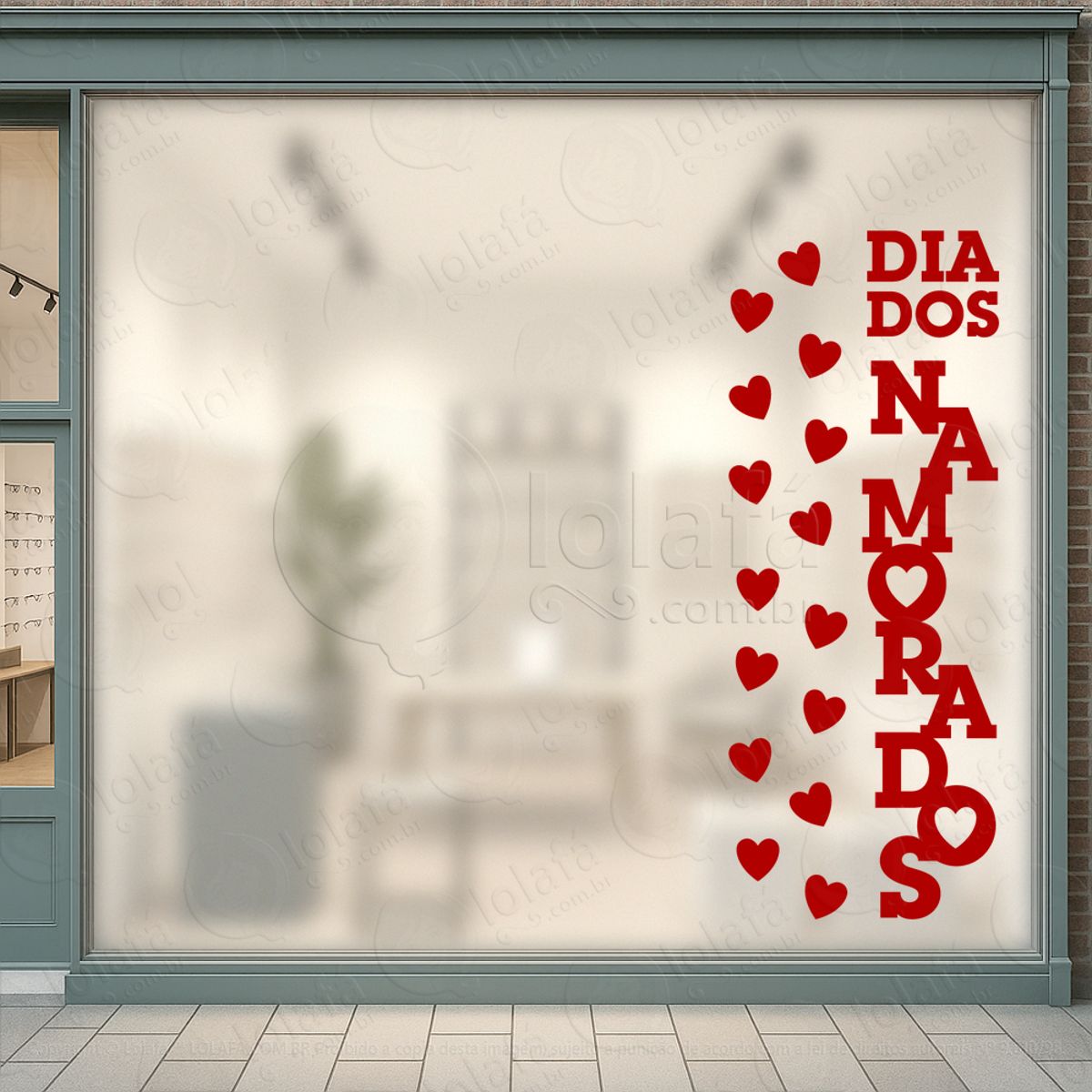 dia dos namorados decoração loja adesivos para vitrine dia dos namorados mod:608