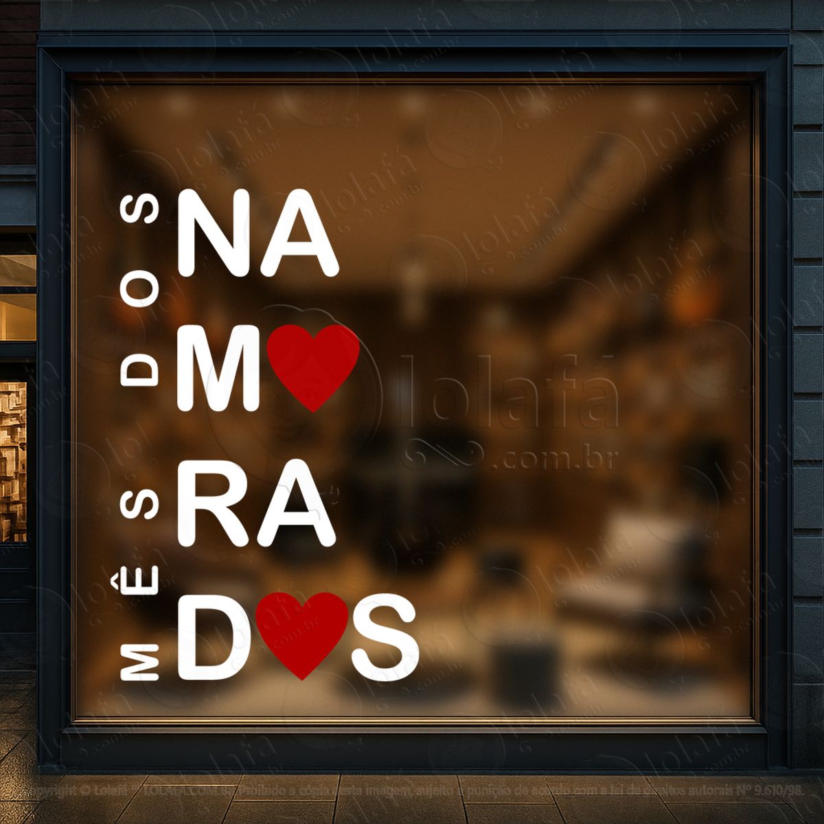 mês dos namorados decoração loja adesivos para vitrine dia dos namorados mod:614