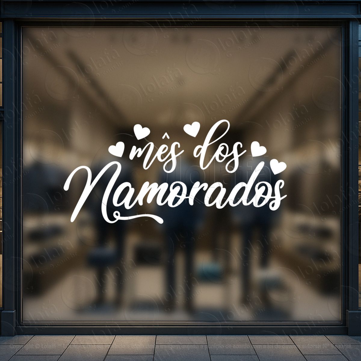 Mês Dos Namorados Decoração Loja Adesivos Para Vitrine Dia Dos Namorados Mod:618