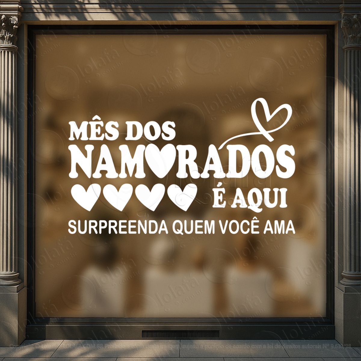 surpreenda quem você ama adesivos para vitrine dia dos namorados mod:624