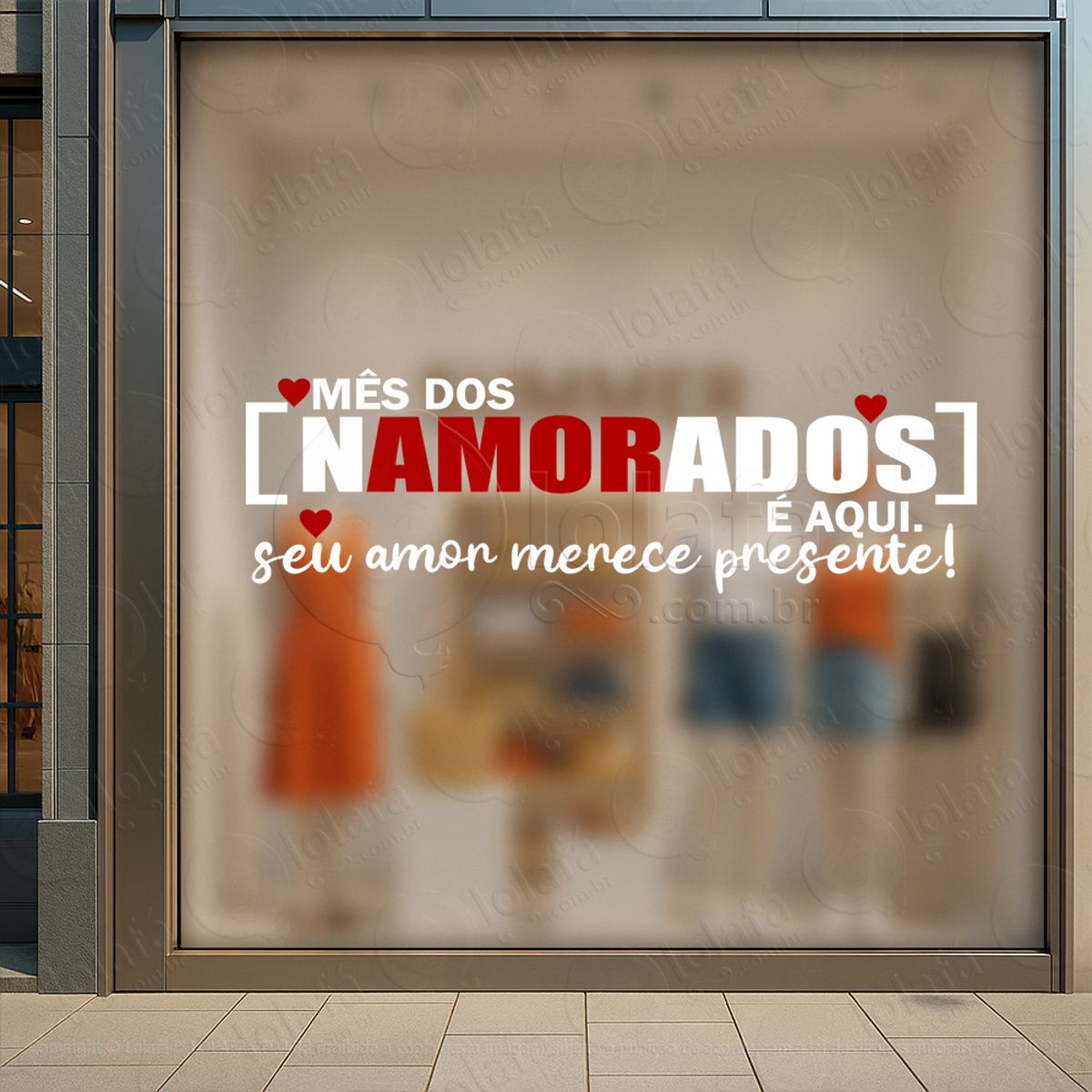seu amor merece presente decoração loja adesivos para vitrine dia dos namorados mod:625