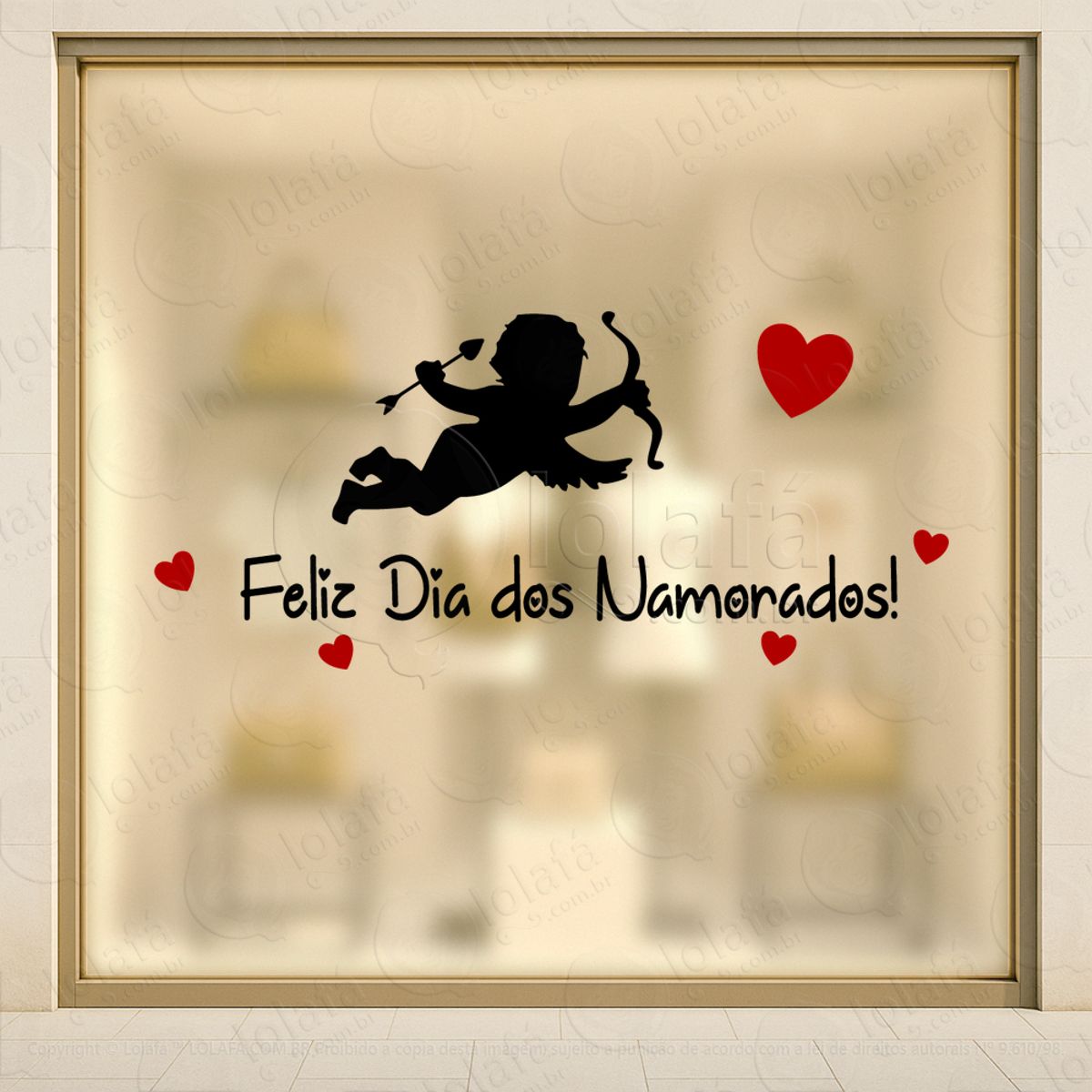 Feliz Dia Dos Namorados Decoração Loja Adesivos Para Vitrine Dia Dos Namorados Mod:627