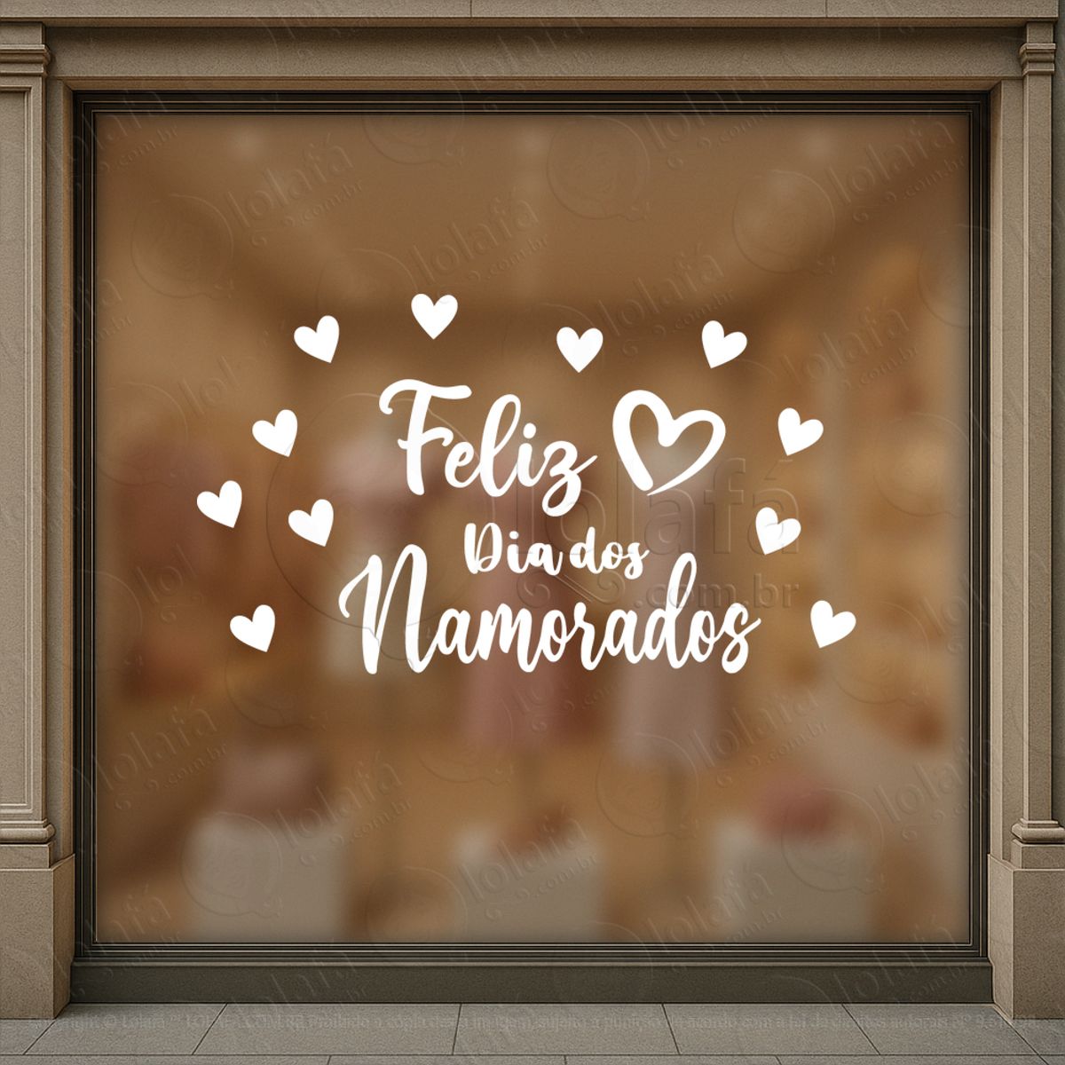 Feliz Dia Dos Namorados Decoração Loja Adesivos Para Vitrine Dia Dos Namorados Mod:638