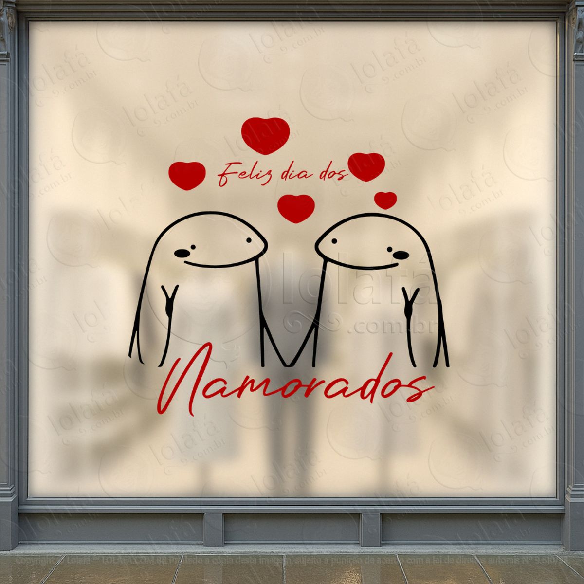 feliz dia dos namorados decoração loja adesivos para vitrine dia dos namorados mod:639