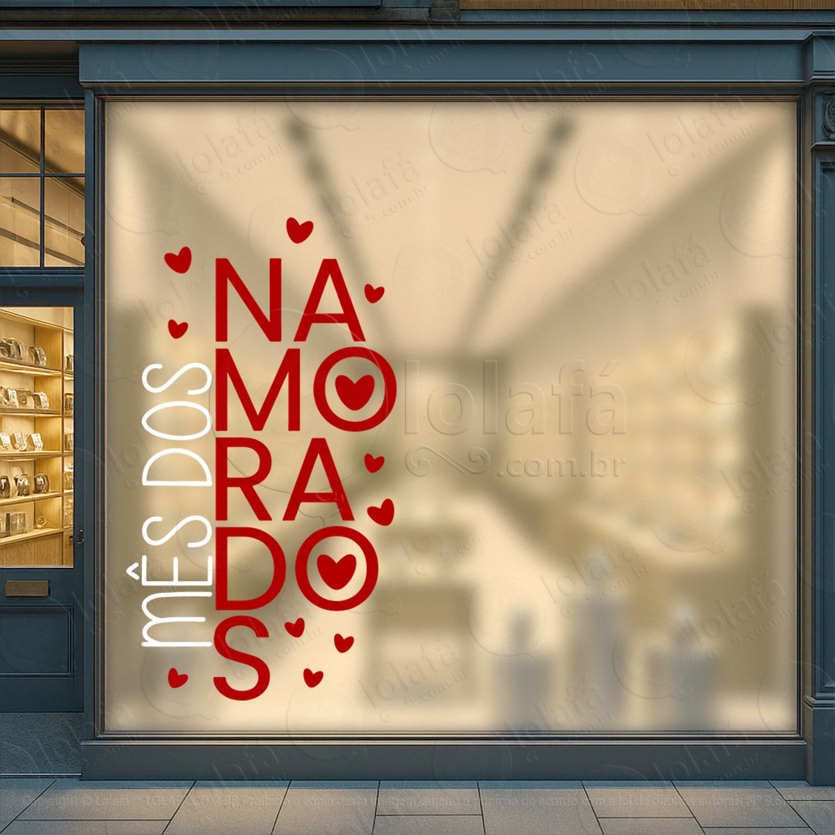 mês dos namorados decoração loja adesivos para vitrine dia dos namorados mod:642