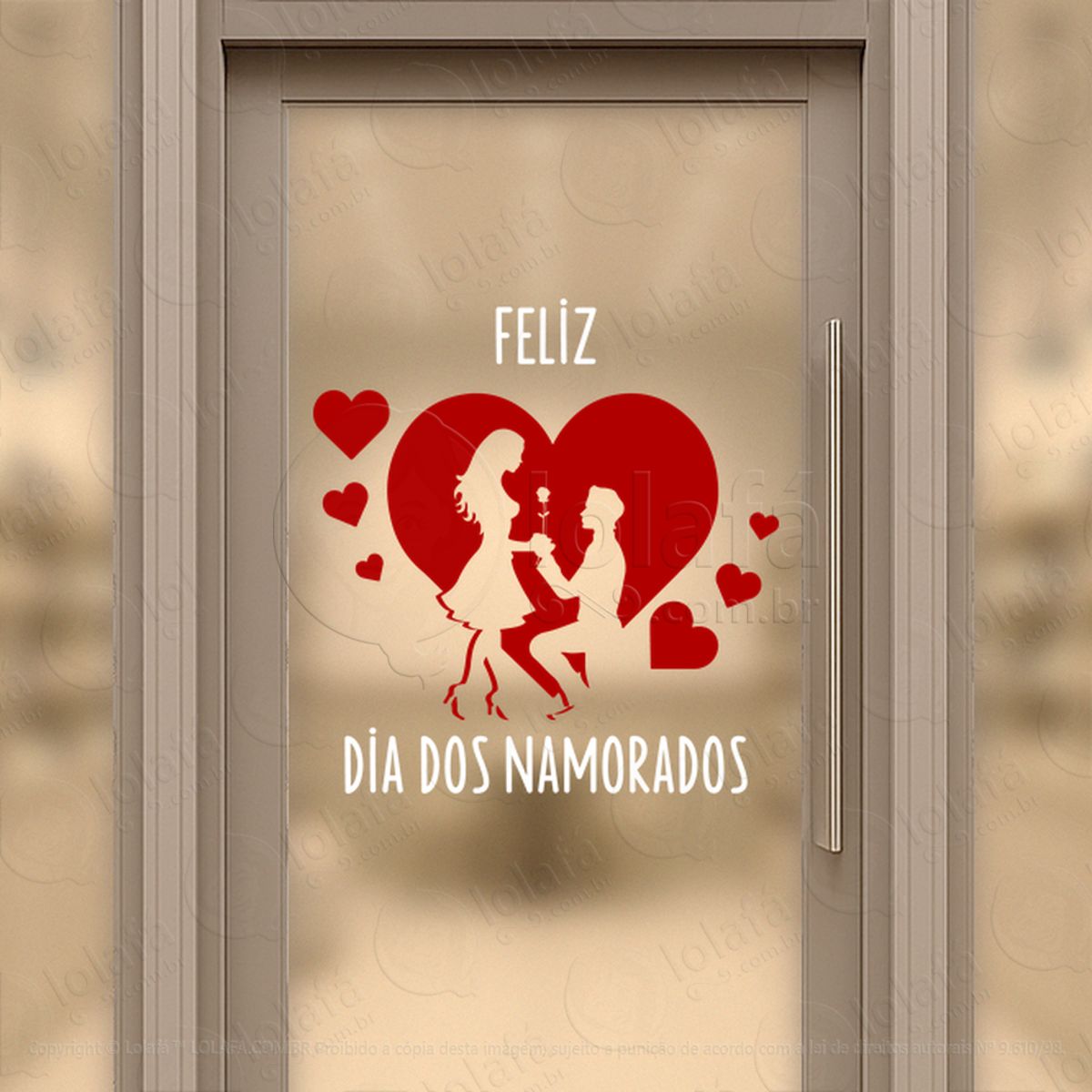 Feliz Dia Dos Namorados Decoração Loja Adesivos Para Vitrine Dia Dos Namorados Mod:646