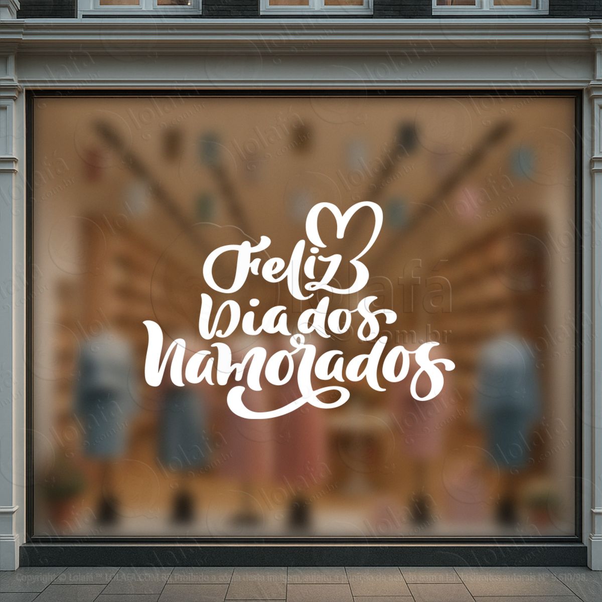 Feliz Dia Dos Namorados Decoração Loja Adesivos Para Vitrine Dia Dos Namorados Mod:657