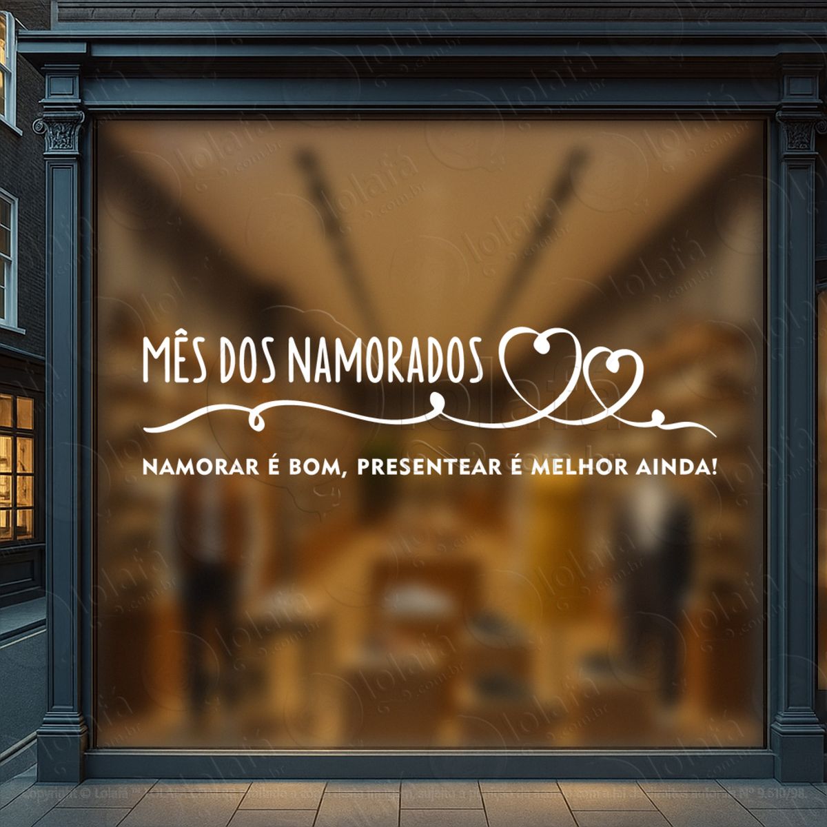 Presentear É Melhor Ainda Decoração Loja Adesivos Para Vitrine Dia Dos Namorados Mod:664