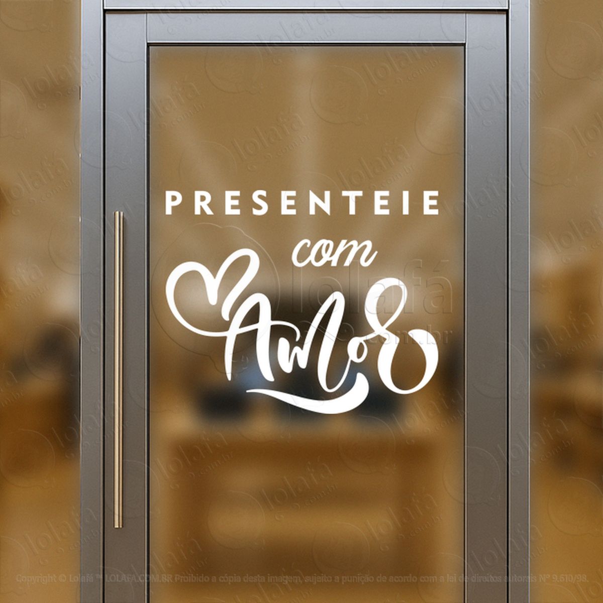 presenteie com amor loja fachada adesivos para vitrine dia dos namorados mod:673