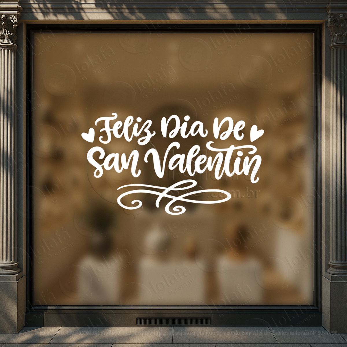 Feliz Dia De San Valentin Loja Fachada Adesivos Para Vitrine Dia Dos Namorados Mod:689