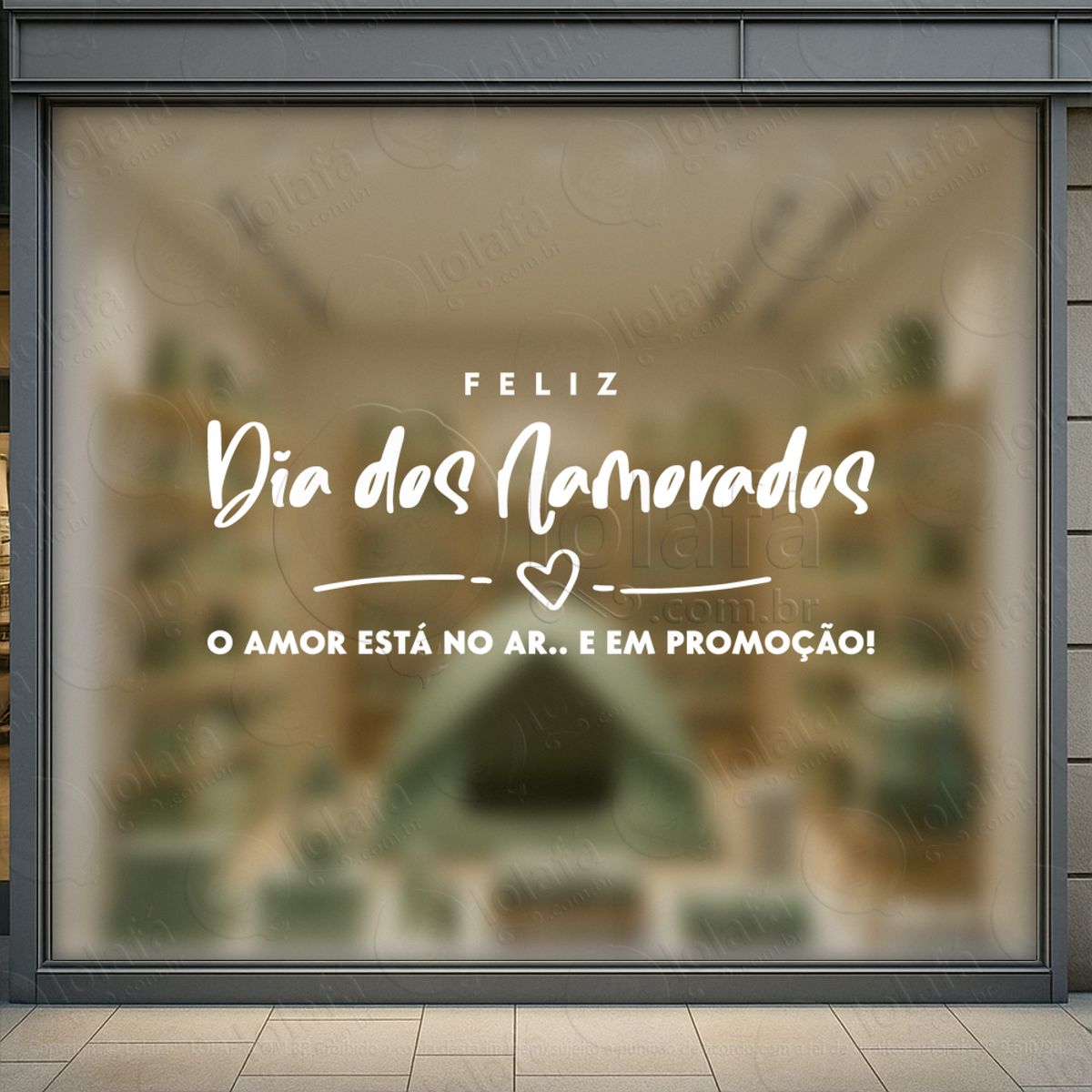 o amor está no ar promoção loja fachada adesivos para vitrine dia dos namorados mod:692