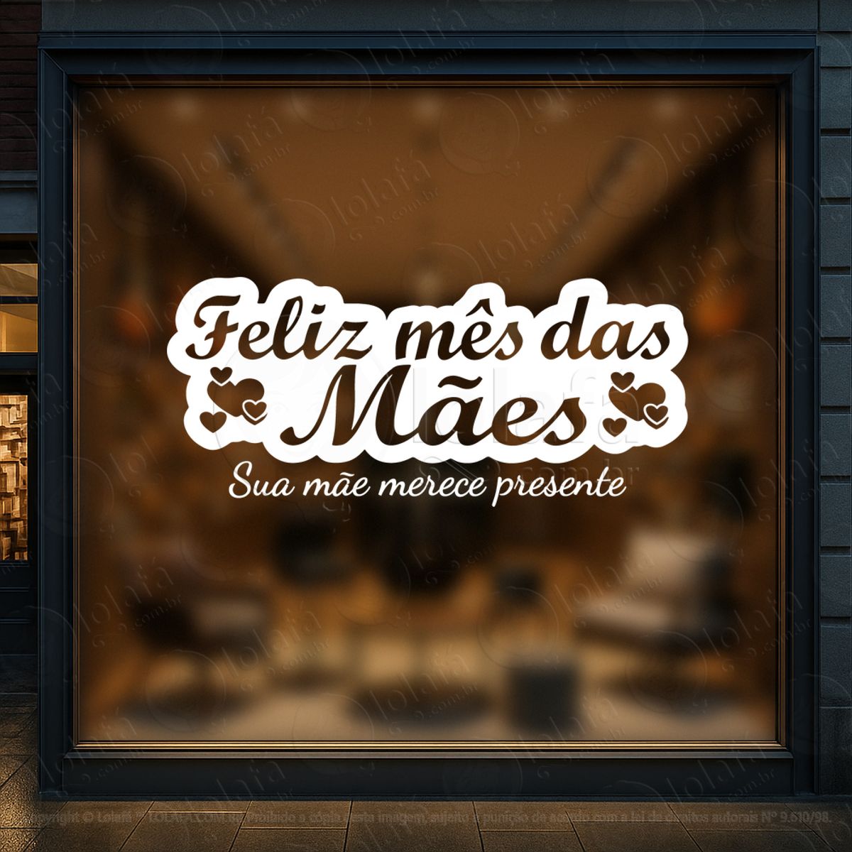 mês das mães decoração loja adesivos para vitrine dia das mães mod:695