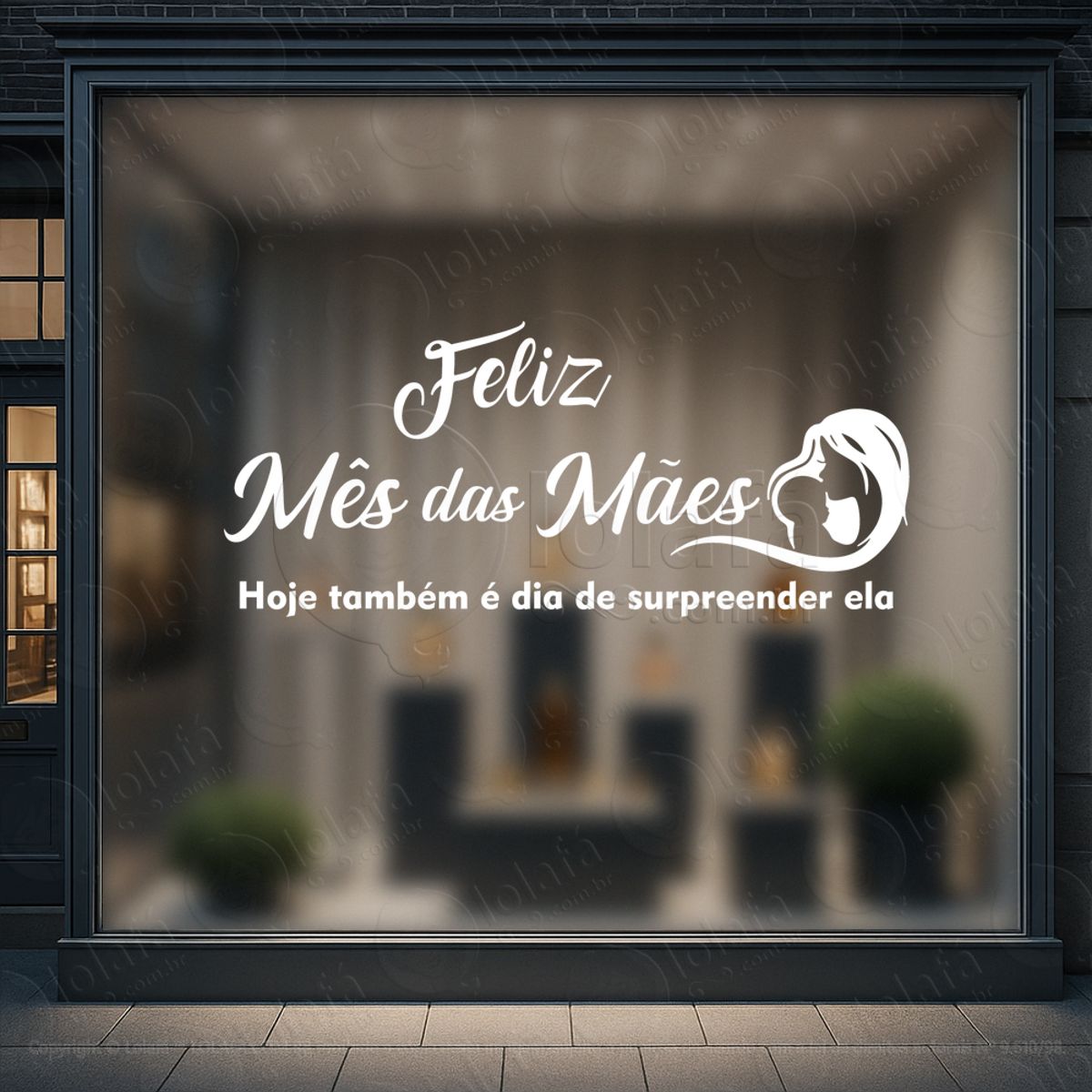 mês das mães decoração loja adesivos para vitrine dia das mães mod:696