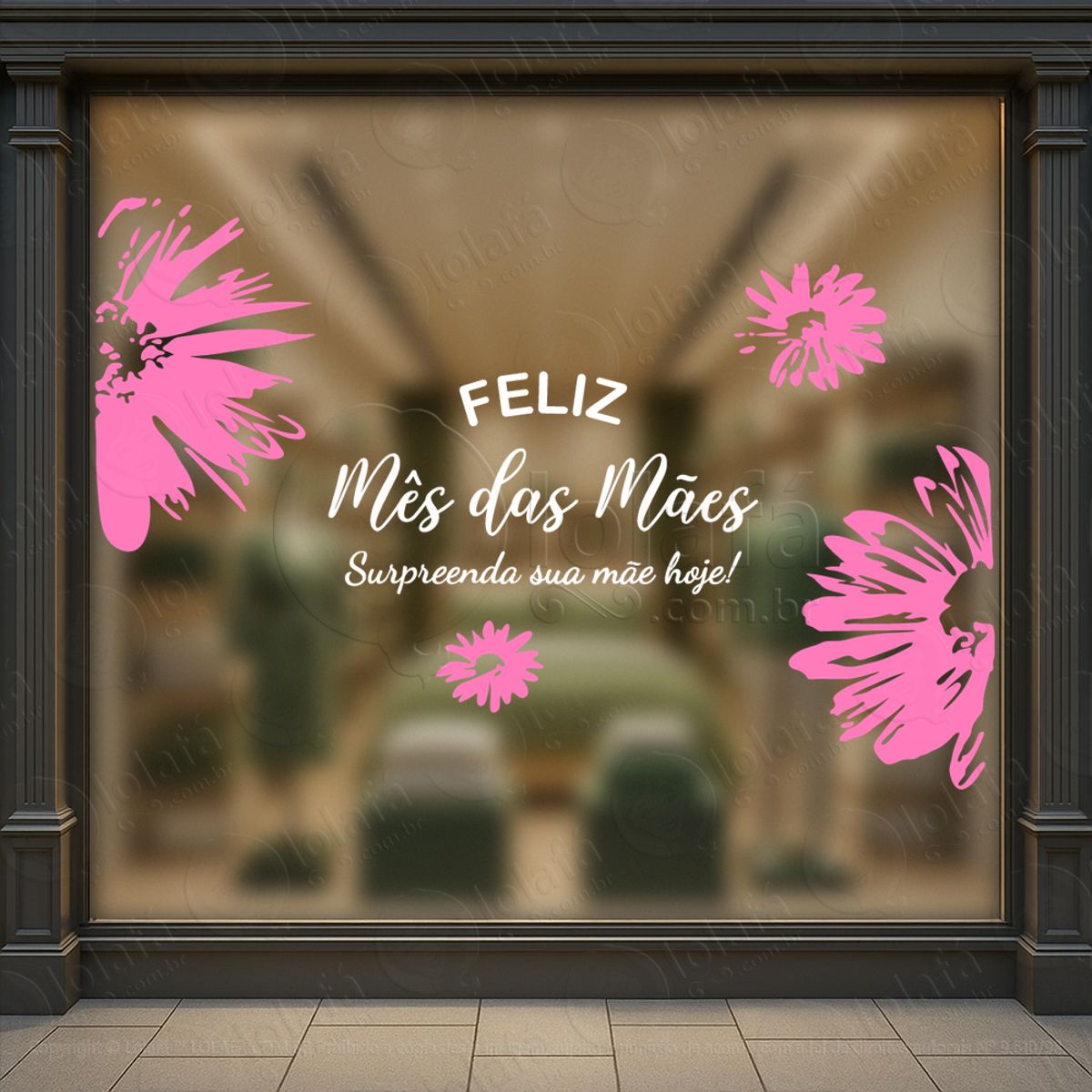 mês das mães decoração loja adesivos para vitrine dia das mães mod:706