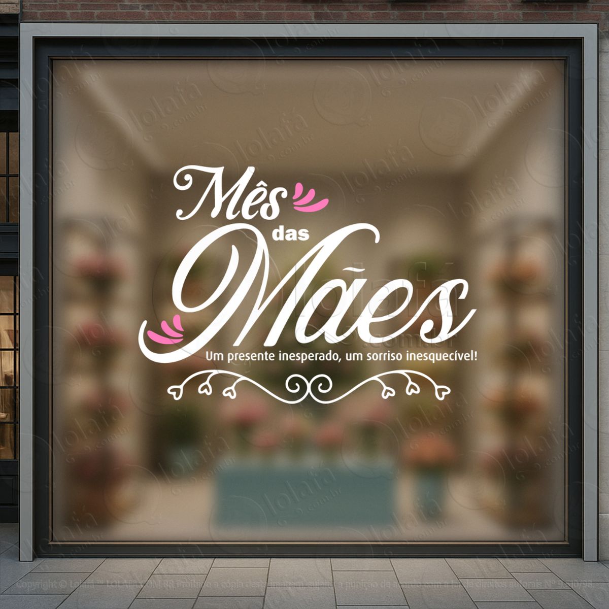 mês das mães decoração loja adesivos para vitrine dia das mães mod:714