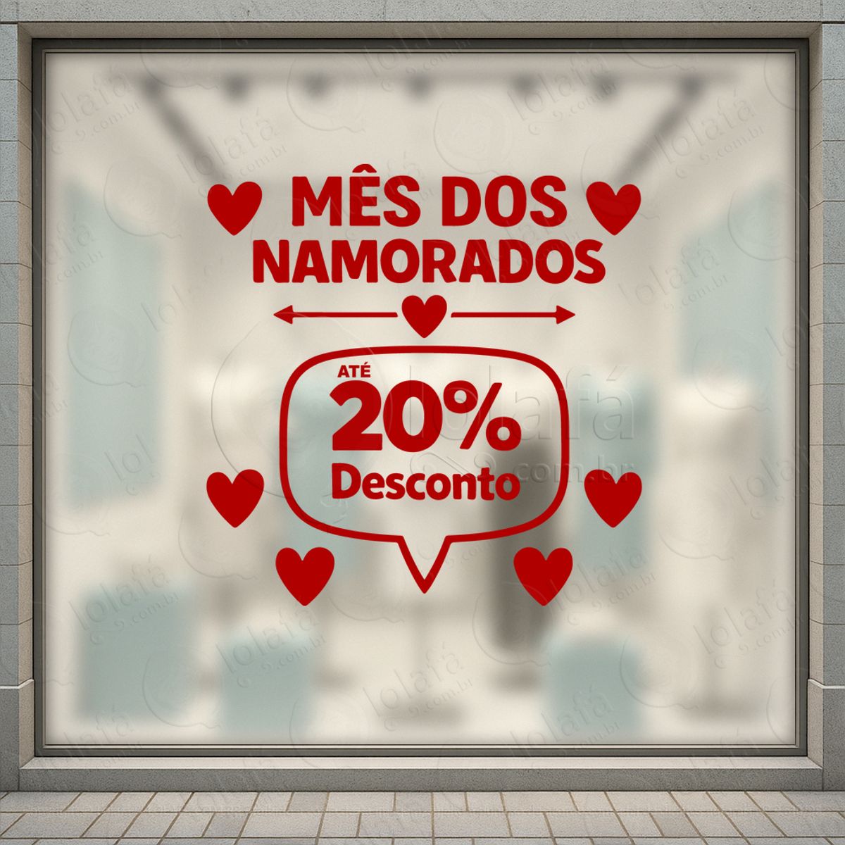 Mês Dos Namorados Decoração Loja Adesivos Para Vitrine Dia Dos Namorados Mod:724