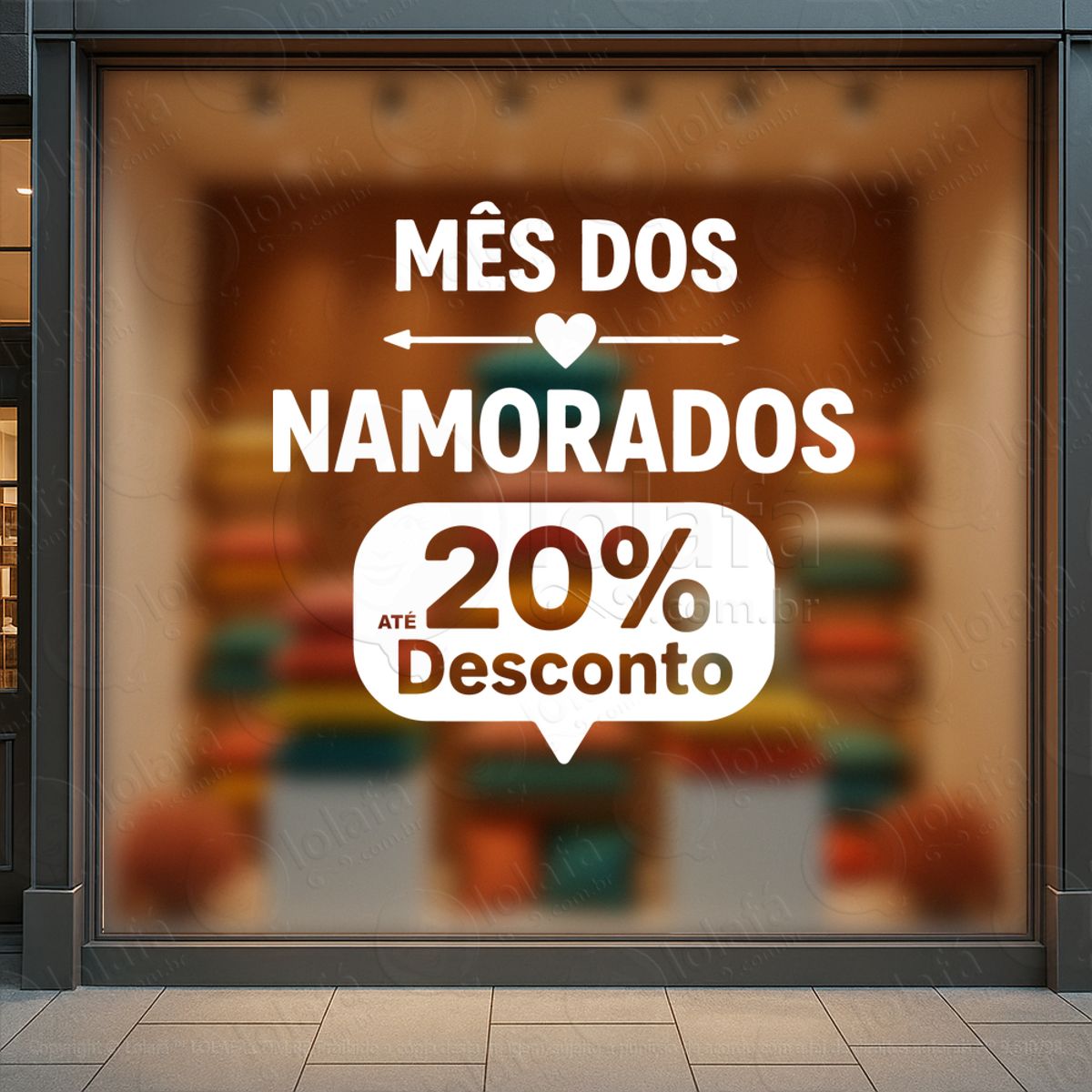 mês dos namorados decoração loja adesivos para vitrine dia dos namorados mod:725
