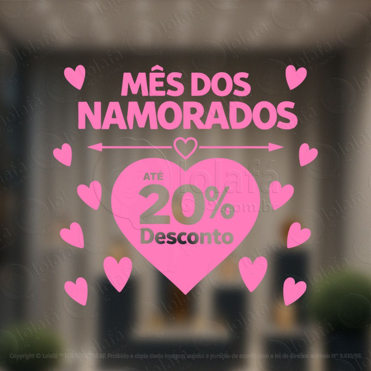 Mês Dos Namorados Decoração Loja Adesivos Para Vitrine Dia Dos Namorados Mod:726