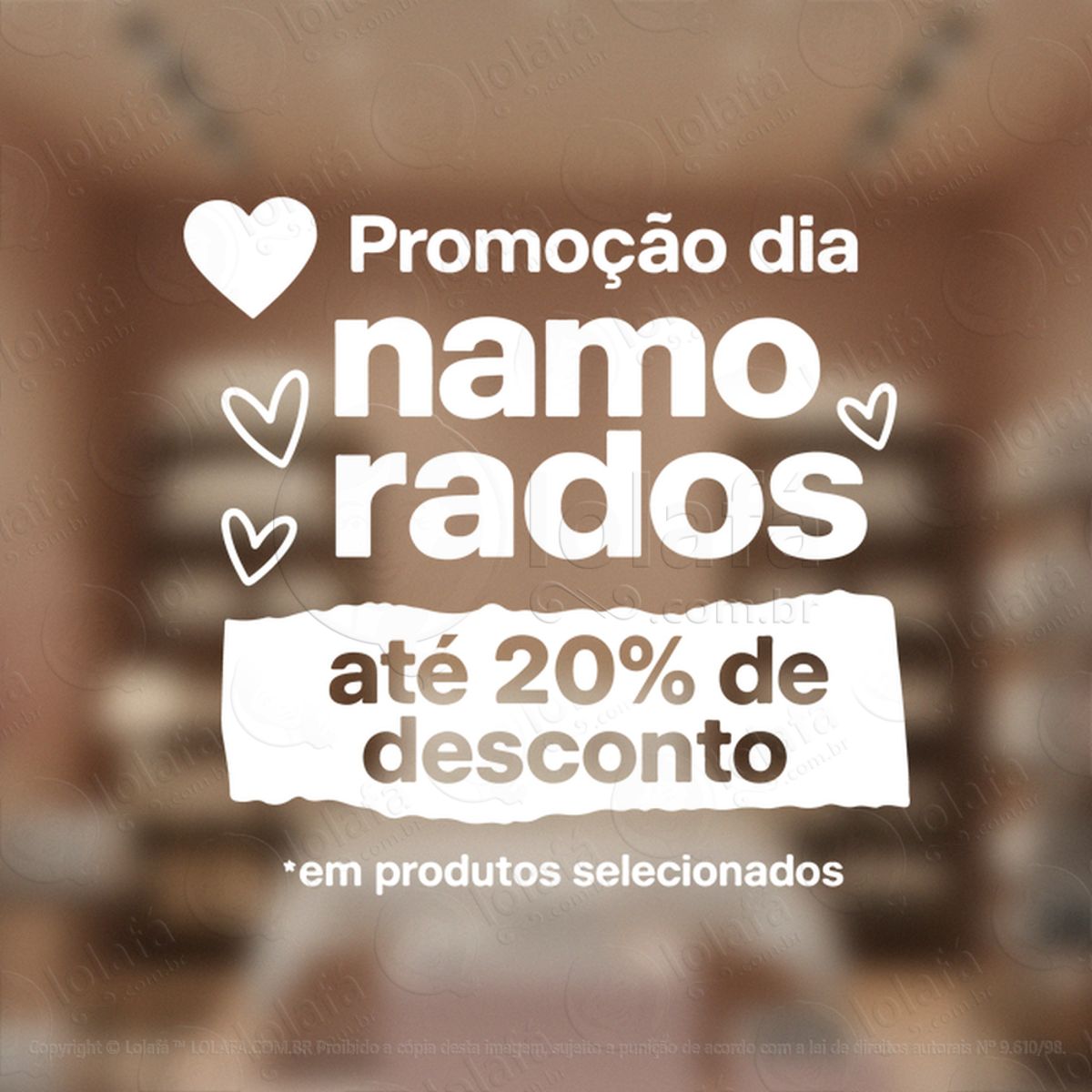 Dia Dos Namorados Decoração Loja Adesivos Para Vitrine Dia Dos Namorados Mod:728